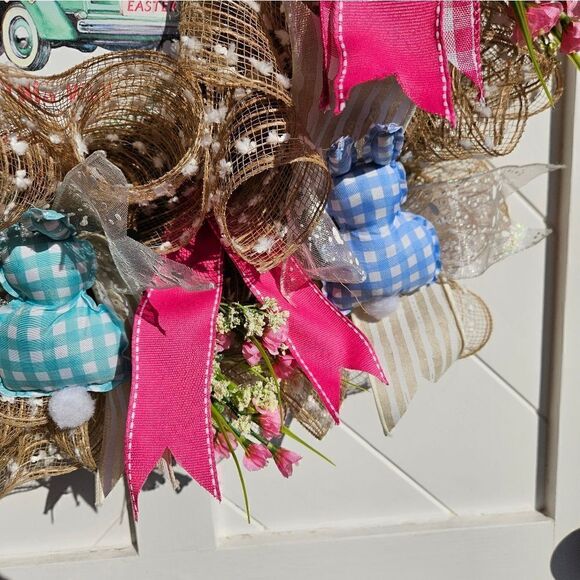 Easter Bunny Tail Farms Wreath - Picture 4 of 5